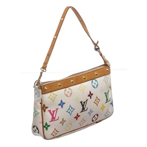 louis vuitton white multicolor handbag